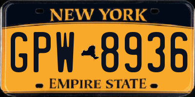 NY license plate GPW8936