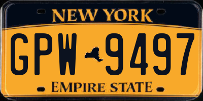 NY license plate GPW9497
