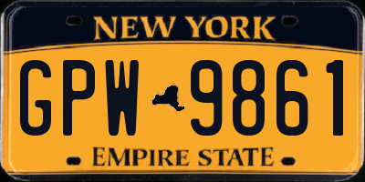 NY license plate GPW9861