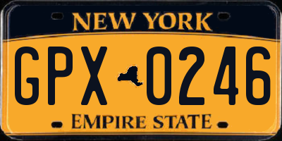 NY license plate GPX0246