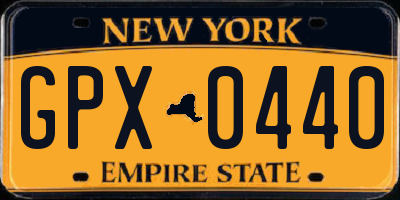 NY license plate GPX0440