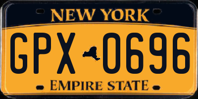NY license plate GPX0696