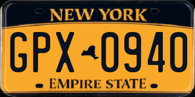 NY license plate GPX0940
