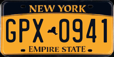 NY license plate GPX0941