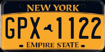 NY license plate GPX1122