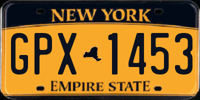 NY license plate GPX1453