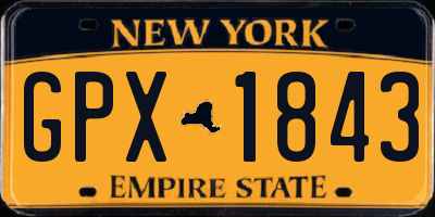 NY license plate GPX1843