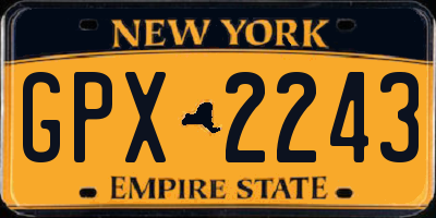 NY license plate GPX2243