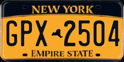 NY license plate GPX2504