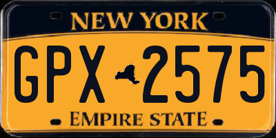 NY license plate GPX2575