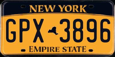 NY license plate GPX3896