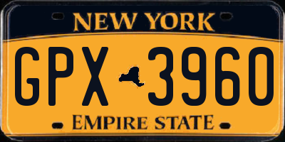 NY license plate GPX3960