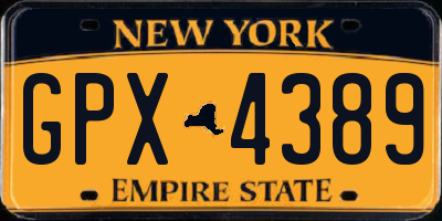 NY license plate GPX4389