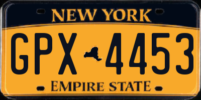 NY license plate GPX4453