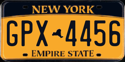 NY license plate GPX4456