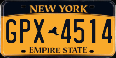 NY license plate GPX4514