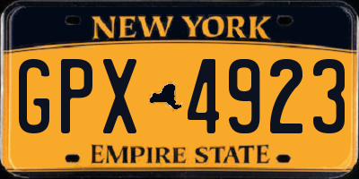 NY license plate GPX4923