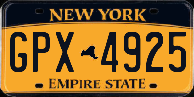 NY license plate GPX4925