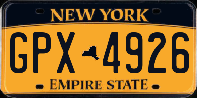 NY license plate GPX4926