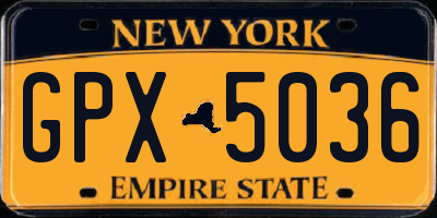 NY license plate GPX5036