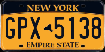 NY license plate GPX5138