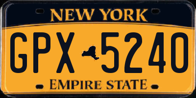NY license plate GPX5240