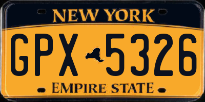 NY license plate GPX5326