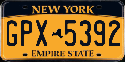 NY license plate GPX5392