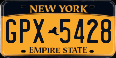 NY license plate GPX5428