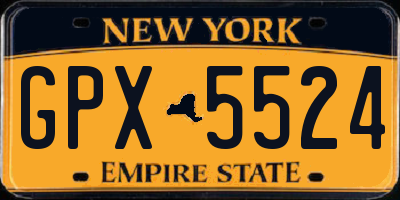 NY license plate GPX5524