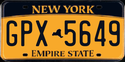 NY license plate GPX5649