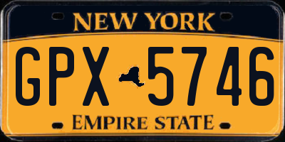 NY license plate GPX5746