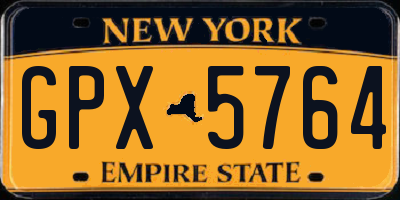 NY license plate GPX5764