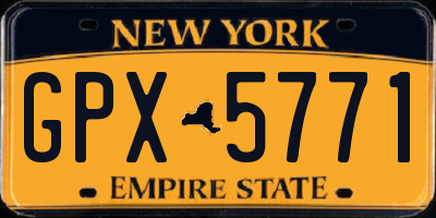 NY license plate GPX5771