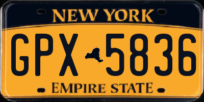 NY license plate GPX5836
