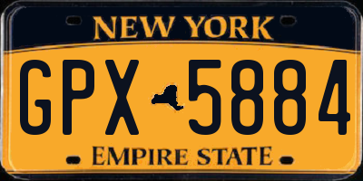 NY license plate GPX5884