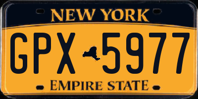 NY license plate GPX5977