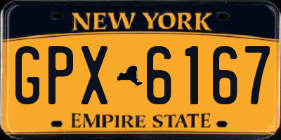 NY license plate GPX6167