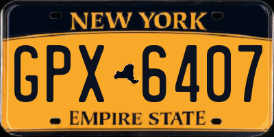 NY license plate GPX6407