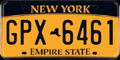 NY license plate GPX6461