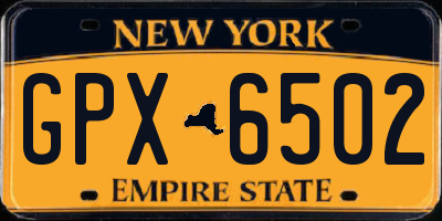 NY license plate GPX6502