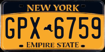 NY license plate GPX6759