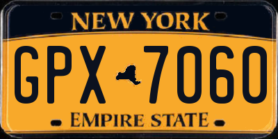 NY license plate GPX7060