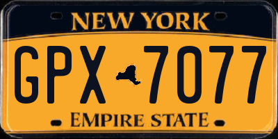 NY license plate GPX7077