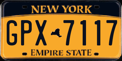 NY license plate GPX7117