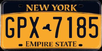 NY license plate GPX7185