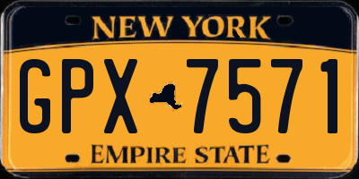 NY license plate GPX7571