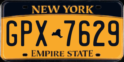 NY license plate GPX7629