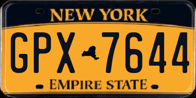NY license plate GPX7644