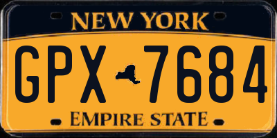 NY license plate GPX7684